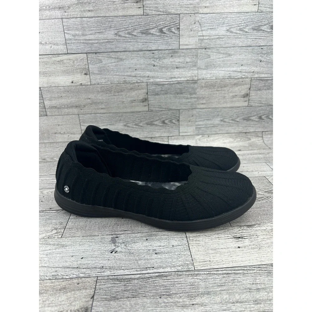 Skechers On-The-Go Ballet Flats Black Air Cooled Goga Mat Comfort‎ Shoes Sz 7.5